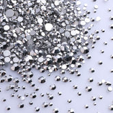 Mixed Sizes Silver Glass FlatBack Rhinestones For Nail Art Silver Back WholesaleRhinestone